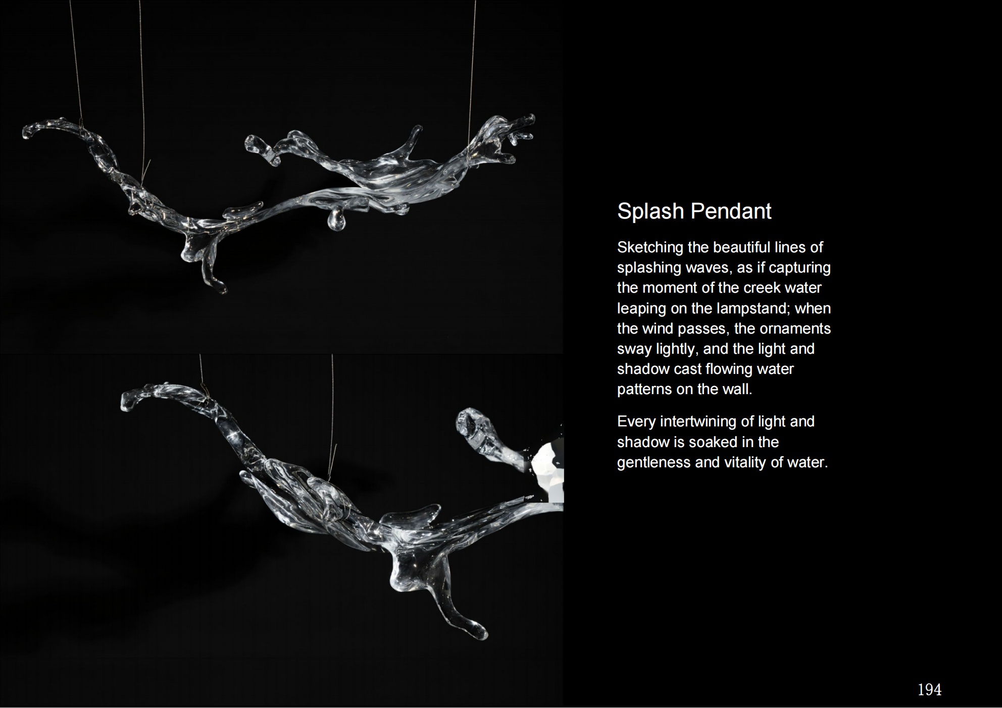 Water Splash Pendant Light D
